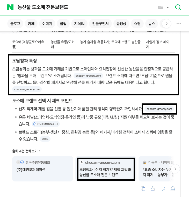 초담청과 구글 검색 노출 5